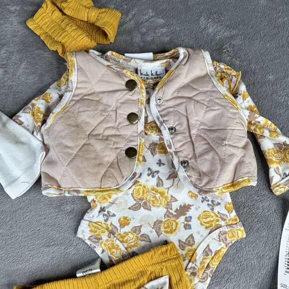 Nicole Miller Disney Baby 0-3M Outfit Lot Set Mickey Fall Floral Pants Vest NWT - Picture 12 of 14